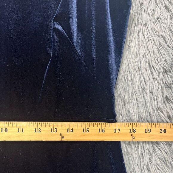 Lauren Ralph Lauren Blue Velvet Midi Dress Women's 16 Bodycon Classic‎ Party - Picture 7 of 10